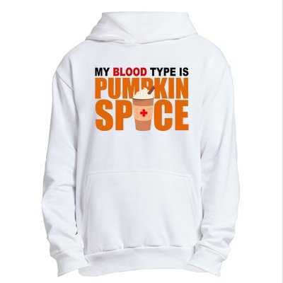 My Blood Type Is Pumpkin Spice Funny Fall Urban Pullover Hoodie