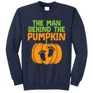 Man Behind The Pumpkin Dad Halloween Pregnancy Announcement Sweatshirt