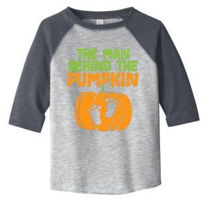 Man Behind The Pumpkin Dad Halloween Pregnancy Announcement Toddler Fine Jersey T-Shirt