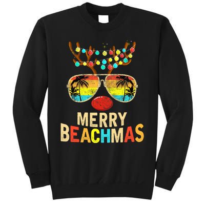 Merry Beachmas Tropical Christmas Santa Hawaii Sweatshirt