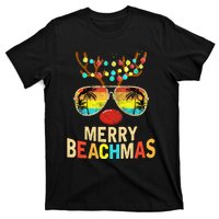 Merry Beachmas Tropical Christmas Santa Hawaii T-Shirt