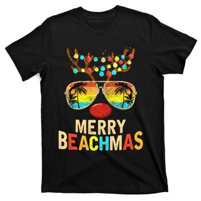 Merry Beachmas Tropical Christmas Santa Hawaii T-Shirt