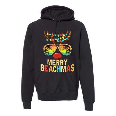 Merry Beachmas Tropical Christmas Santa Hawaii Premium Hoodie