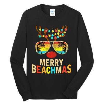 Merry Beachmas Tropical Christmas Santa Hawaii Tall Long Sleeve T-Shirt