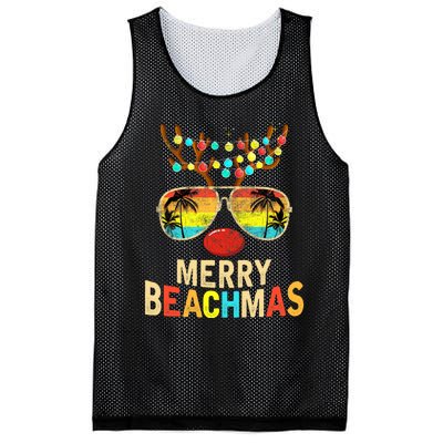 Merry Beachmas Tropical Christmas Santa Hawaii Mesh Reversible Basketball Jersey Tank