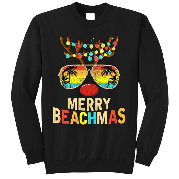 Merry Beachmas Tropical Christmas Santa Hawaii Tall Sweatshirt