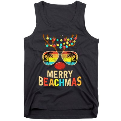 Merry Beachmas Tropical Christmas Santa Hawaii Tank Top