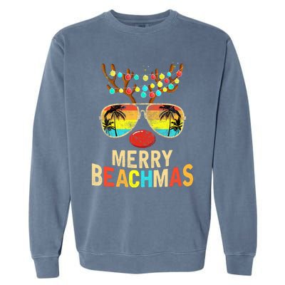 Merry Beachmas Tropical Christmas Santa Hawaii Garment-Dyed Sweatshirt