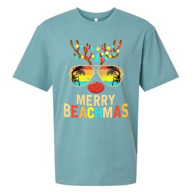 Merry Beachmas Tropical Christmas Santa Hawaii Sueded Cloud Jersey T-Shirt