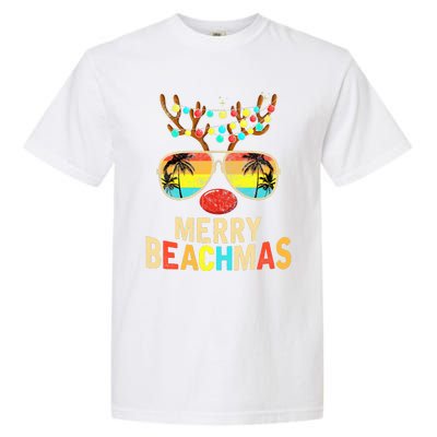 Merry Beachmas Tropical Christmas Santa Hawaii Garment-Dyed Heavyweight T-Shirt