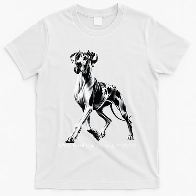 MineS Bigger Than Yours Large Gentle Dog Lover Great Dane T-Shirt