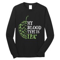 My Blood Type Is IPA+ Funny Long Sleeve Shirt