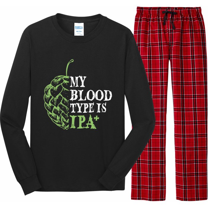 My Blood Type Is IPA+ Funny Long Sleeve Pajama Set