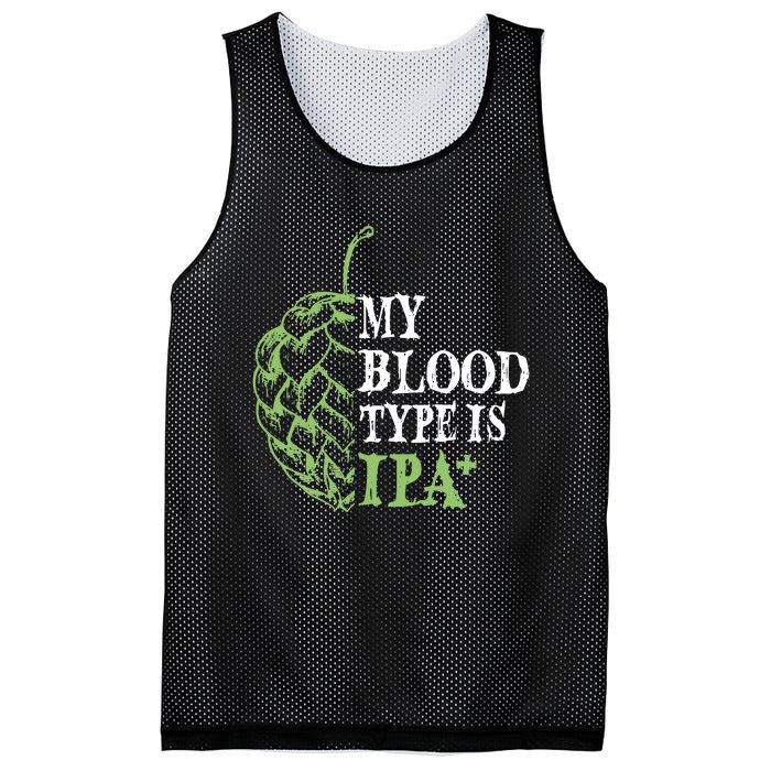 My Blood Type Is IPA+ Funny Mesh Reversible Basketball Jersey Tank