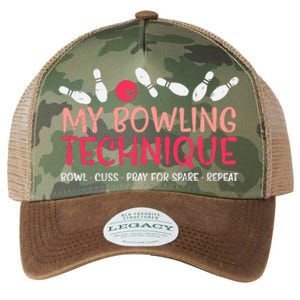 My Bowling Technique Fun Humor Bowler Player Team Legacy Tie Dye Trucker Hat