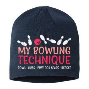 My Bowling Technique Fun Humor Bowler Player Team Sustainable Beanie