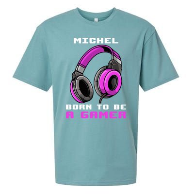 Michel Born To Be A Gamer Personalized Cute Gift Sueded Cloud Jersey T-Shirt