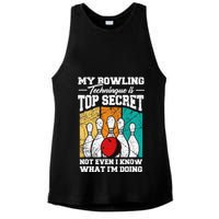 My Bowling Technique Is Top Secret Funny Bowling Bowler Ladies PosiCharge Tri-Blend Wicking Tank