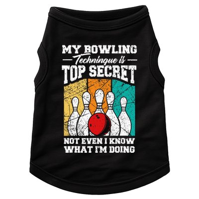 My Bowling Technique Is Top Secret Funny Bowling Bowler Doggie Tank