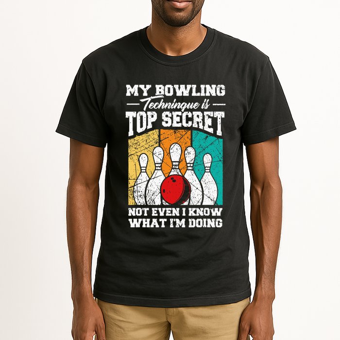 My Bowling Technique Is Top Secret Funny Bowling Bowler Tall T-Shirt