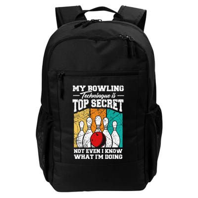 My Bowling Technique Is Top Secret Funny Bowling Bowler Backpack