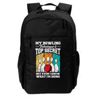 My Bowling Technique Is Top Secret Funny Bowling Bowler Backpack