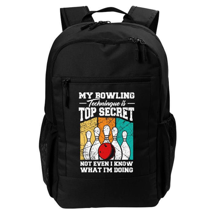 My Bowling Technique Is Top Secret Funny Bowling Bowler Backpack