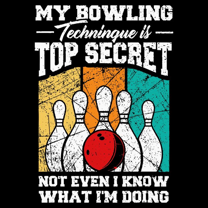 My Bowling Technique Is Top Secret Funny Bowling Bowler Bucket Hat