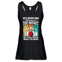 My Bowling Technique Is Top Secret Funny Bowling Bowler Ladies Essential Flowy Tank