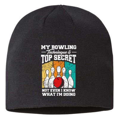 My Bowling Technique Is Top Secret Funny Bowling Bowler Sustainable Beanie