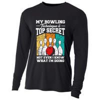 My Bowling Technique Is Top Secret Funny Bowling Bowler Cooling Performance Long Sleeve Crew