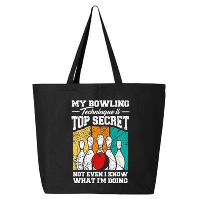 My Bowling Technique Is Top Secret Funny Bowling Bowler 25L Jumbo Tote