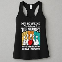 My Bowling Technique Is Top Secret Funny Bowling Bowler Womens Tank Top