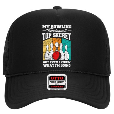 My Bowling Technique Is Top Secret Funny Bowling Bowler Trucker Hat