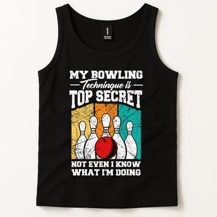 My Bowling Technique Is Top Secret Funny Bowling Bowler Tank Top