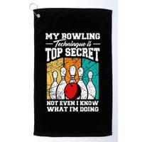 My Bowling Technique Is Top Secret Funny Bowling Bowler Golf Towel