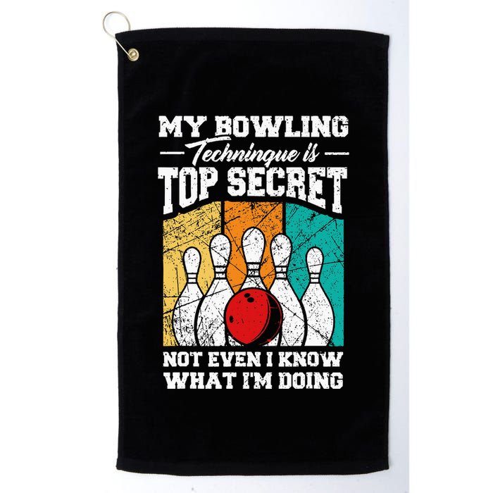 My Bowling Technique Is Top Secret Funny Bowling Bowler Golf Towel