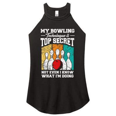 My Bowling Technique Is Top Secret Funny Bowling Bowler Women's Perfect Tri Rocker Tank