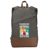 My Bowling Technique Is Top Secret Funny Bowling Bowler Cotton Canvas Backpack