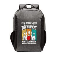 My Bowling Technique Is Top Secret Funny Bowling Bowler Vector Backpack