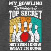 My Bowling Technique Is Top Secret Funny Bowling Bowler Vector Backpack