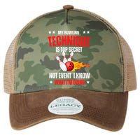 My Bowling Technique Is Top Secret Cool Bowling Design wo Legacy Tie Dye Trucker Hat