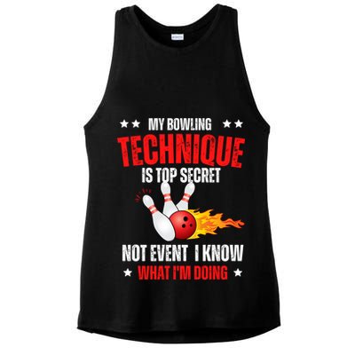 My Bowling Technique Is Top Secret Cool Bowling Design wo Ladies PosiCharge Tri-Blend Wicking Tank