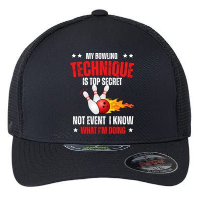 My Bowling Technique Is Top Secret Cool Bowling Design wo Flexfit Unipanel Trucker Cap