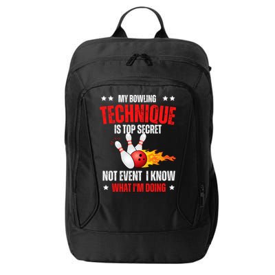 My Bowling Technique Is Top Secret Cool Bowling Design wo City Backpack