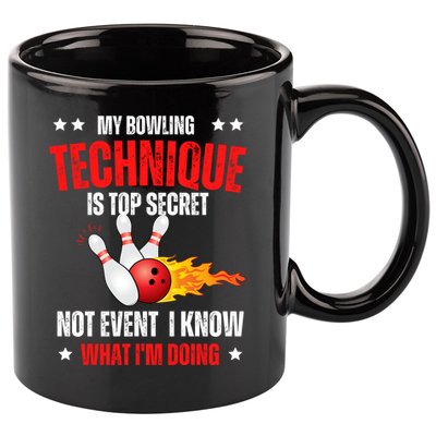 My Bowling Technique Is Top Secret Cool Bowling Design wo 11oz C Handle Ceramic Mug
