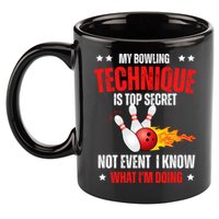 My Bowling Technique Is Top Secret Cool Bowling Design wo 11oz C Handle Ceramic Mug