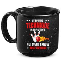 My Bowling Technique Is Top Secret Cool Bowling Design wo 15oz Campfire Ceramic Mug