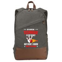 My Bowling Technique Is Top Secret Cool Bowling Design wo Cotton Canvas Backpack