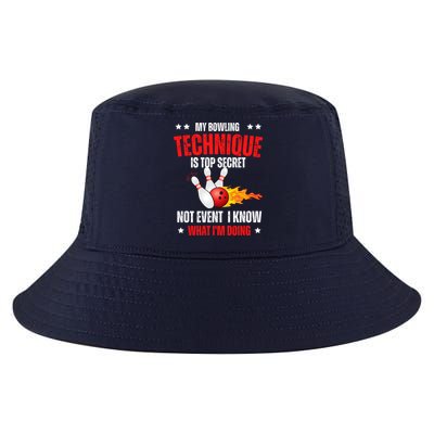 My Bowling Technique Is Top Secret Cool Bowling Design wo Cool Comfort Performance Bucket Hat